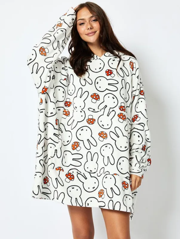 Miffy x Skinnydip Blanket Hoodie in White sold by Skinnydip London