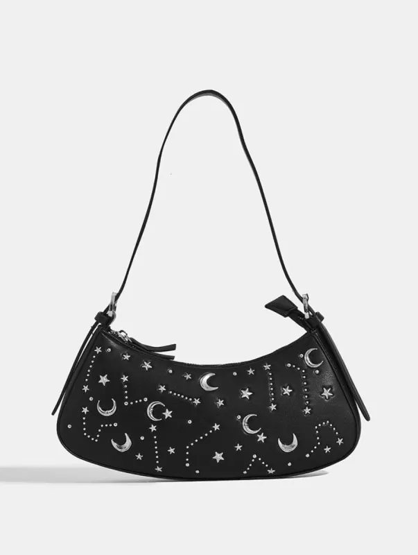 Starry Night Sky Shoulder Bag in Black sold by Skinnydip London