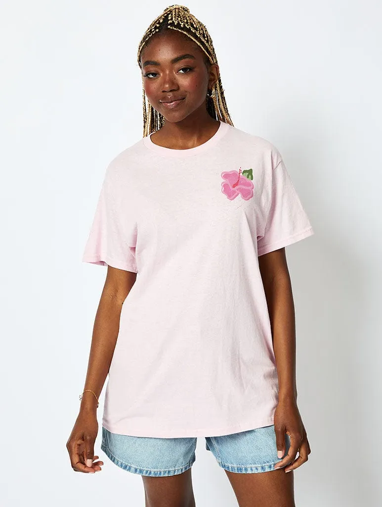 Hibiscus T-Shirt in Pink sold by Skinnydip London product image thumbnail 2