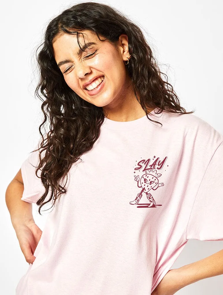 Strawberry Slay T-Shirt in Pink sold by Skinnydip London product image thumbnail 2