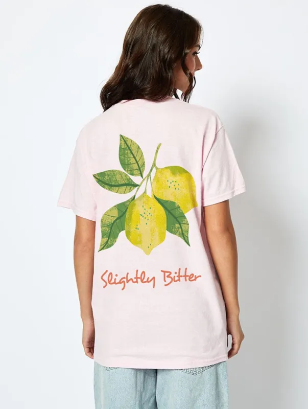 Slightly Bitter T-Shirt in Pink sold by Skinnydip London