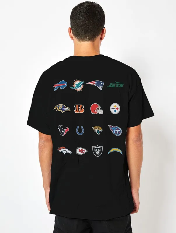 NFL x Skinnydip Team Logos T-Shirt in Black sold by Skinnydip London