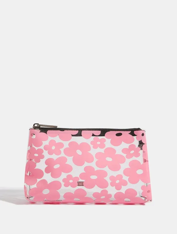 Warped Floral Triangle Makeup Bag sold by Skinnydip London