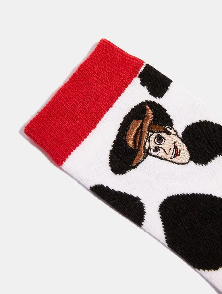 Toy Story Woody Cow Print Socks sold by Skinnydip London product image thumbnail 2
