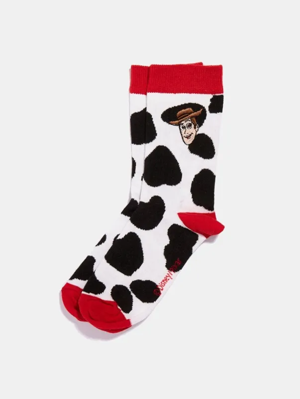 Toy Story Woody Cow Print Socks sold by Skinnydip London