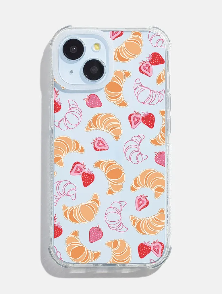 Croissants & Strawberries Shock iPhone Case sold by Skinnydip London