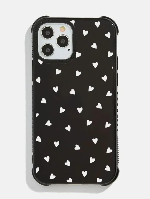 White Ditsy Heart Shock iPhone Case sold by Skinnydip London