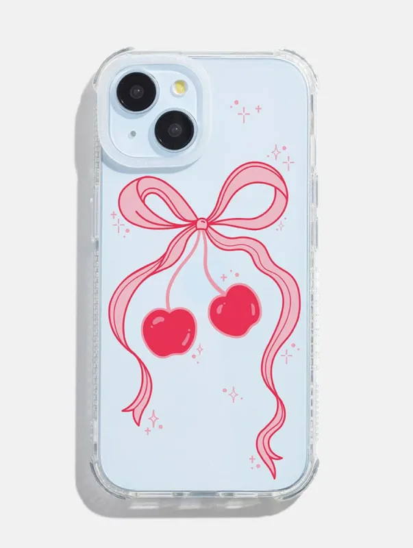 Cherry Ribbon Bow Shock iPhone Case sold by Skinnydip London