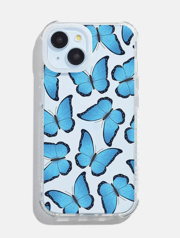 Blue Butterfly Repeat Shock iPhone Case sold by Skinnydip London
