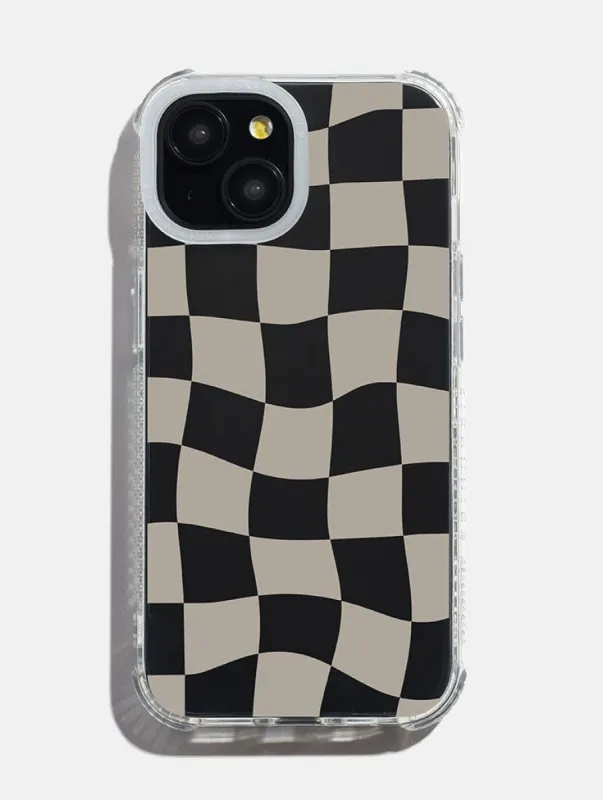 Beige Checkerboard Shock iPhone Case sold by Skinnydip London