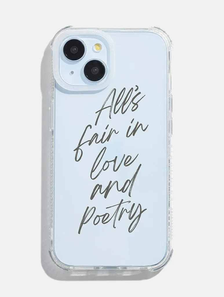 All's Fair in Love & Poetry Shock iPhone Case sold by Skinnydip London