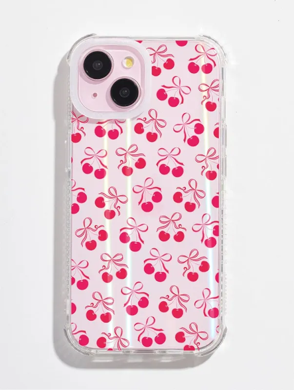 Cherry Ribbons Shock iPhone Case sold by Skinnydip London