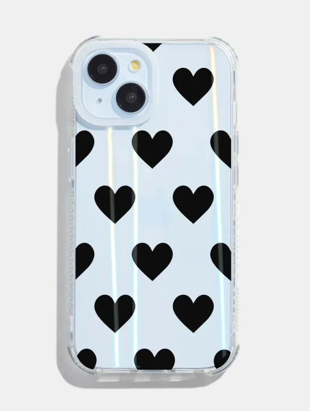 Black Heart Holo Shock iPhone Case sold by Skinnydip London