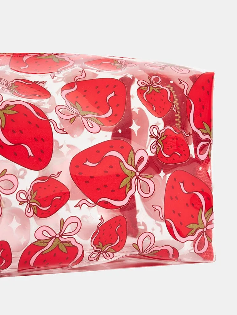 Strawberry Bow Make Up Bag sold by Skinnydip London product image thumbnail 3