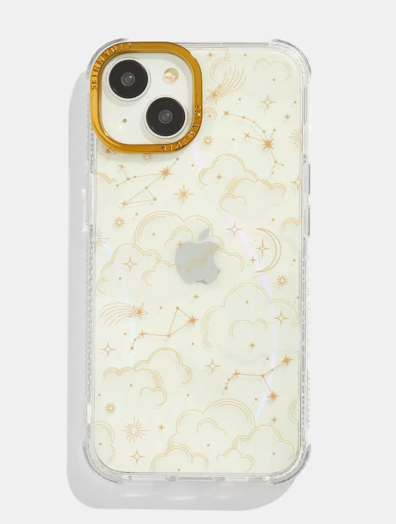 Gold Celestial Cloud Shock iPhone Case sold by Skinnydip London
