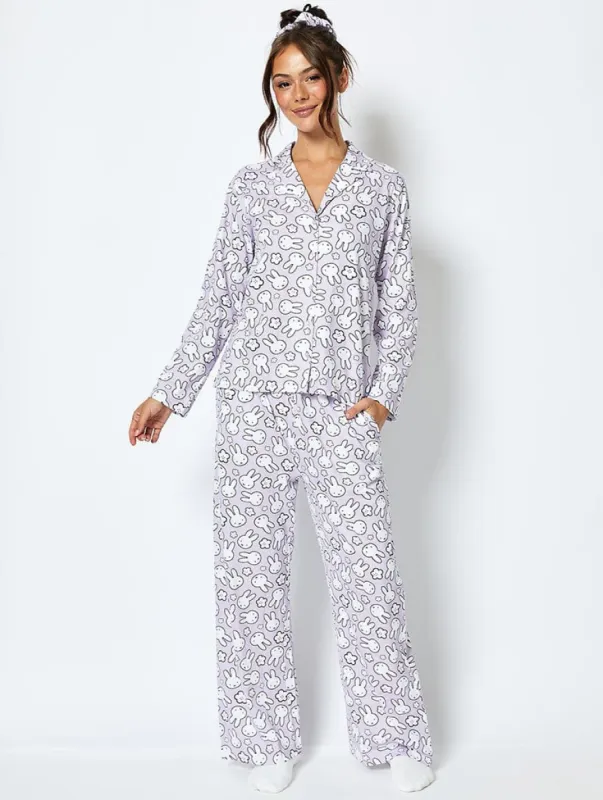 Miffy x Skinnydip Pyjama Set in Lilac sold by Skinnydip London