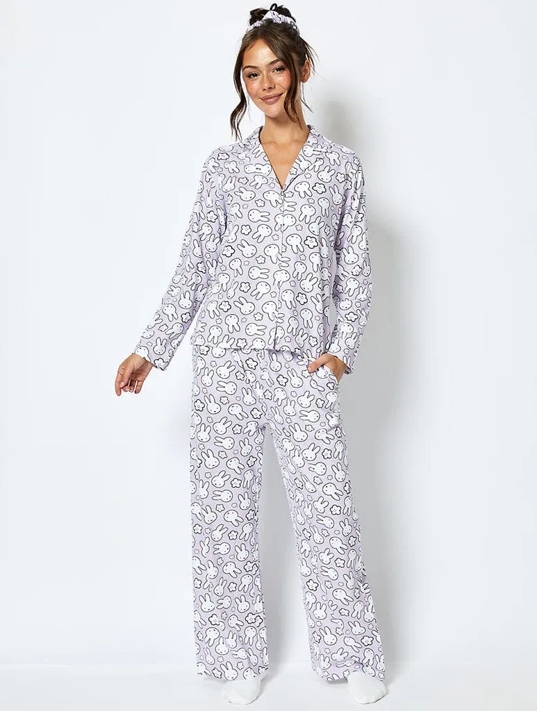 Miffy x Skinnydip Pyjama Set in Lilac sold by Skinnydip London