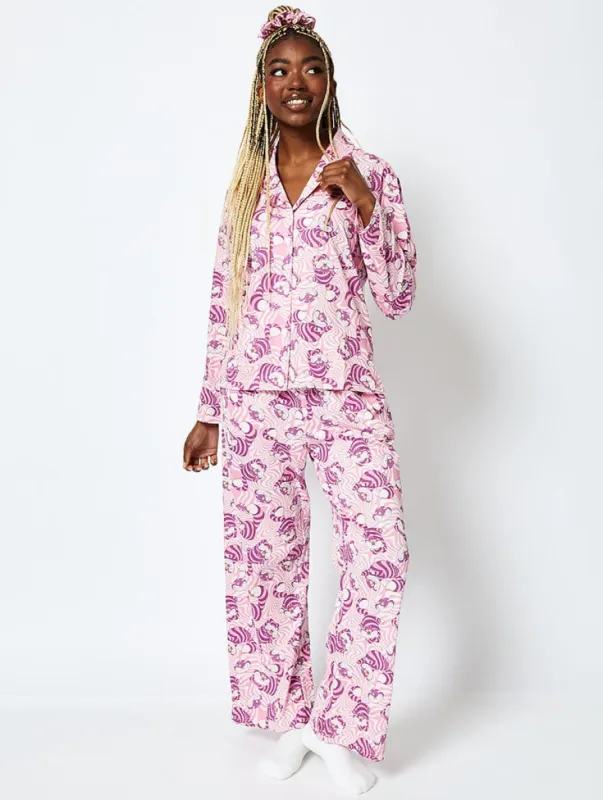 Disney Cheshire Cat Pyjama Set in Pink sold by Skinnydip London