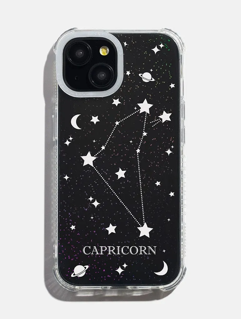 Capricorn Celestial Zodiac Glitter Shock iPhone Case sold by Skinnydip London