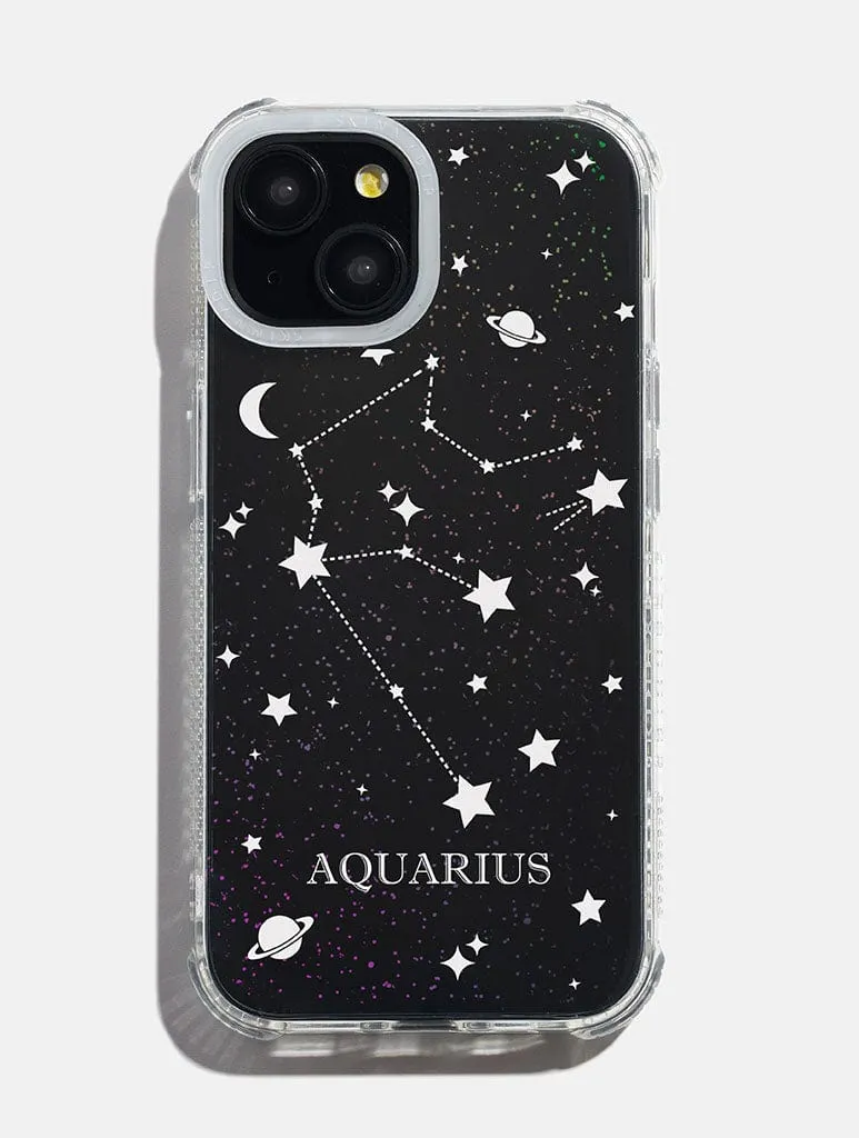Aquarius Celestial Zodiac Glitter Shock iPhone Case sold by Skinnydip London
