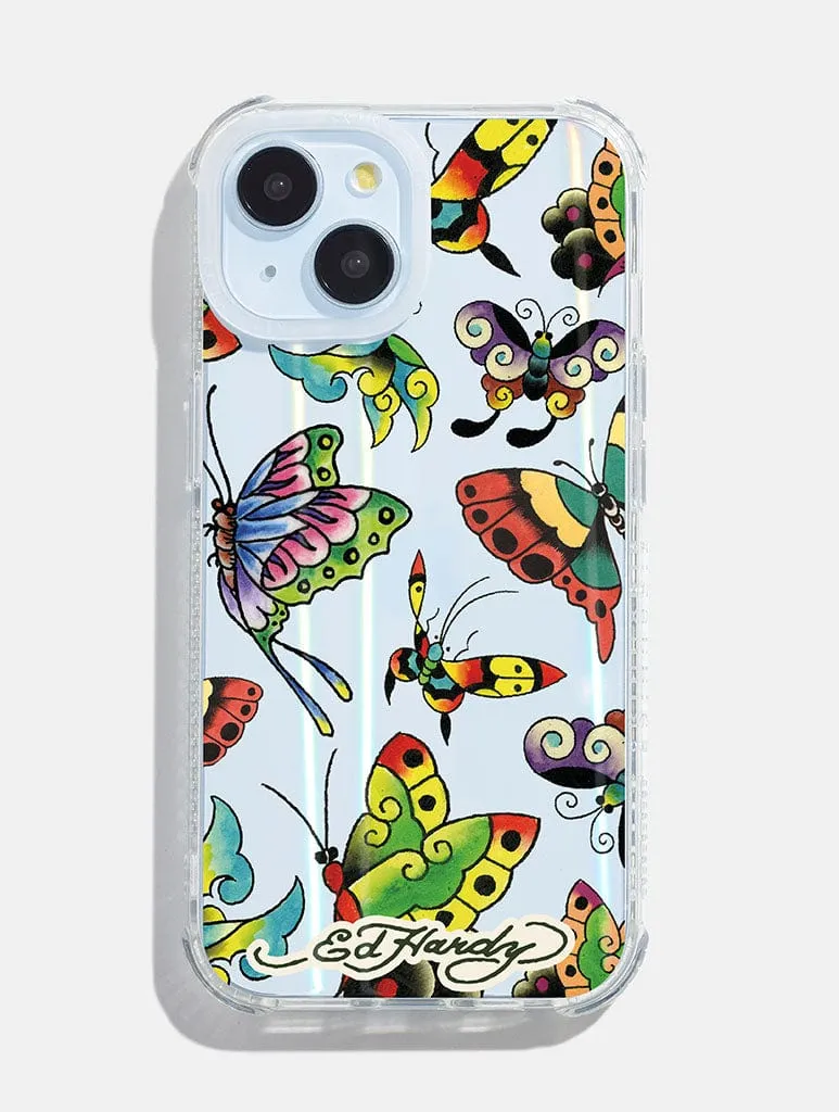 Ed Hardy x Skinnydip Tattoo Butterfly Shock iPhone Case sold by Skinnydip London