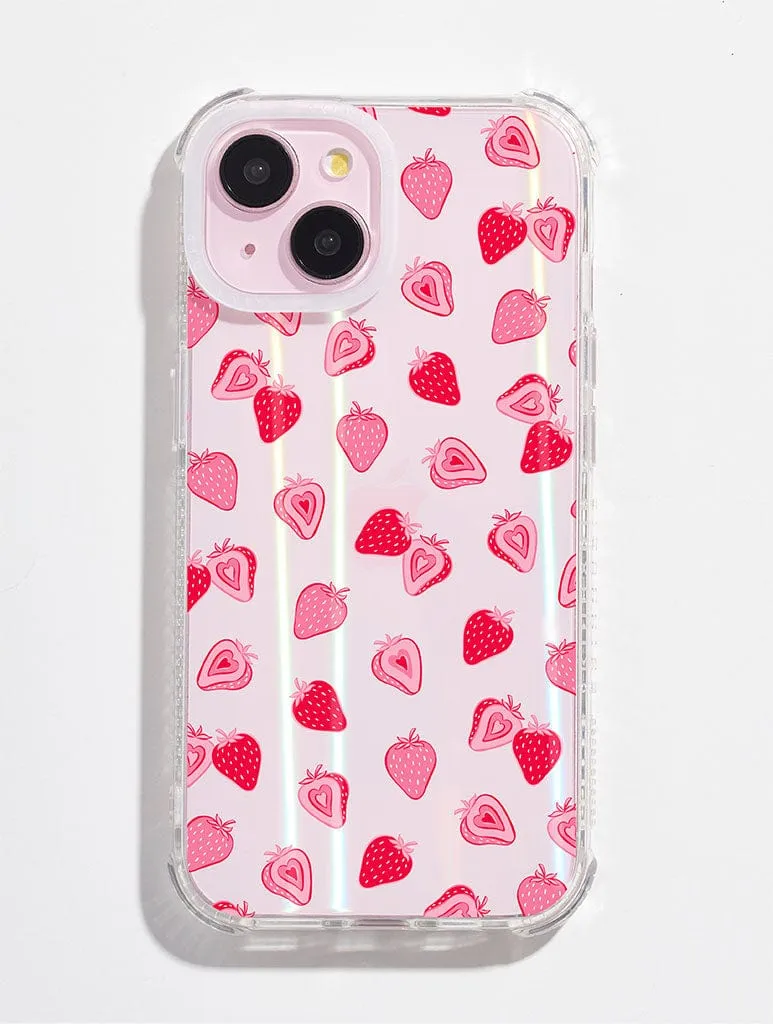 Ditsy Strawberries Shock iPhone Case sold by Skinnydip London