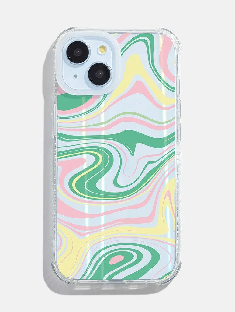 Retro Multicolour Swirl Holo Shock iPhone Case sold by Skinnydip London