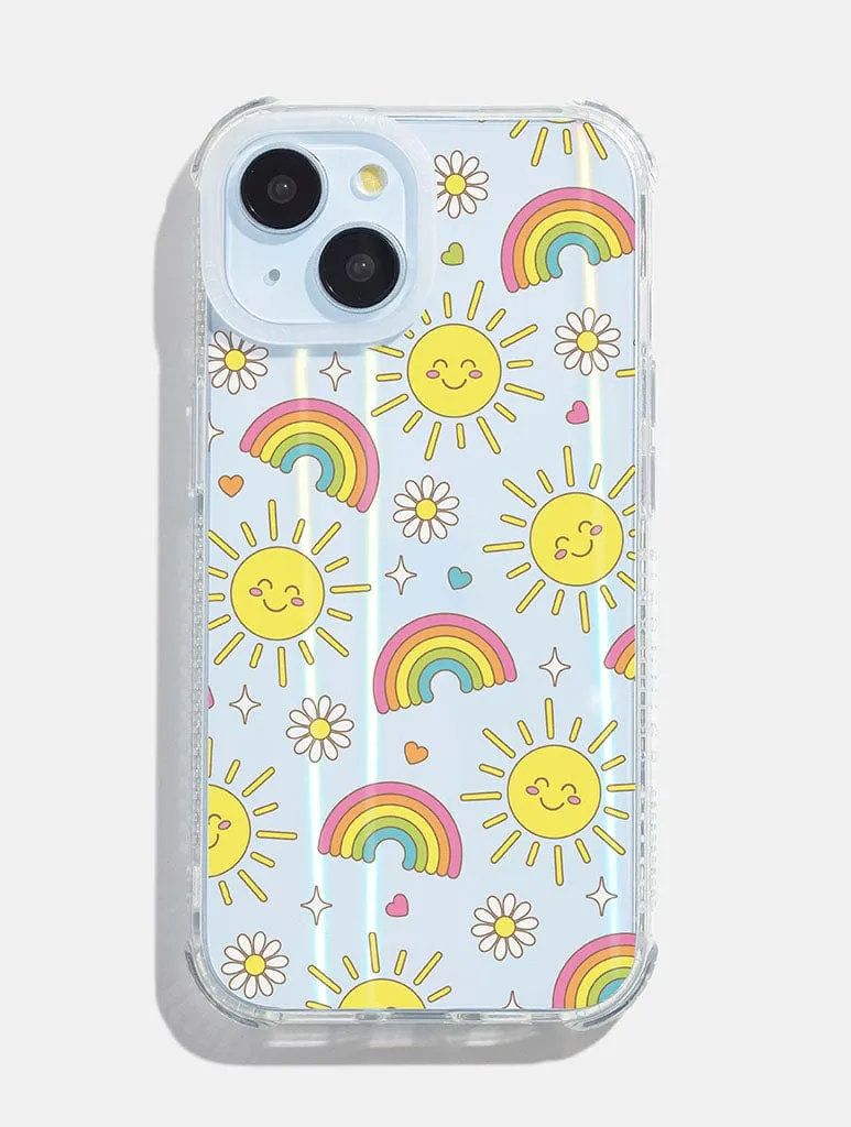 Rainbow Sunshine Repeat Shock iPhone Case sold by Skinnydip London