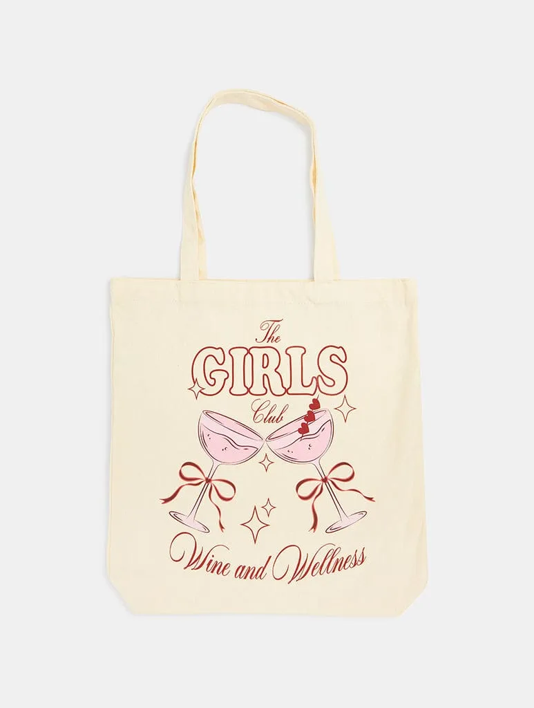 The Girls Wine & Wellness Tote Bag sold by Skinnydip London
