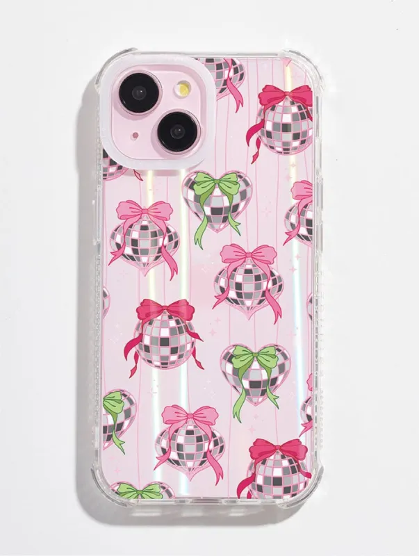 Pink & Green Disco Baubles Shock iPhone Case sold by Skinnydip London
