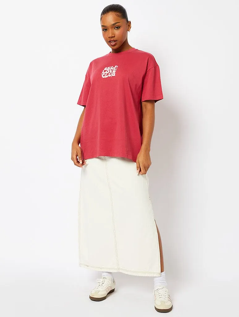 Self Love Club T-Shirt in Pink sold by Skinnydip London product image thumbnail 5