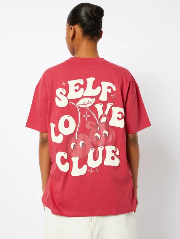 Self Love Club T-Shirt in Pink made by Skinnydip London