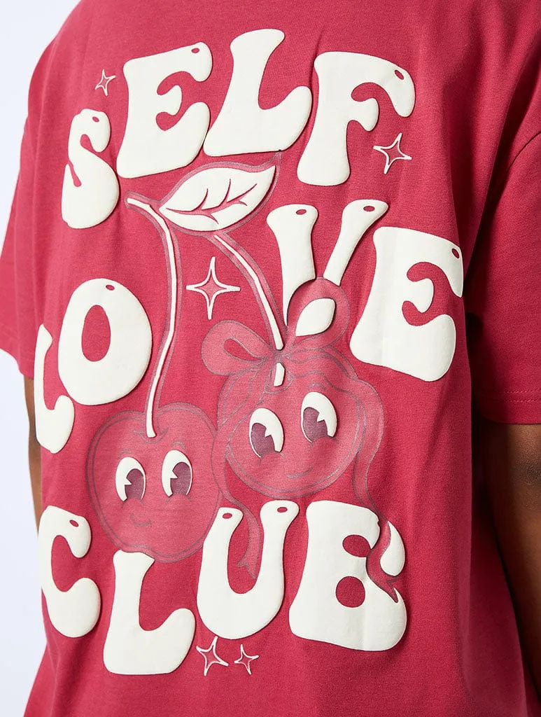 Self Love Club T-Shirt in Pink sold by Skinnydip London product image thumbnail 3