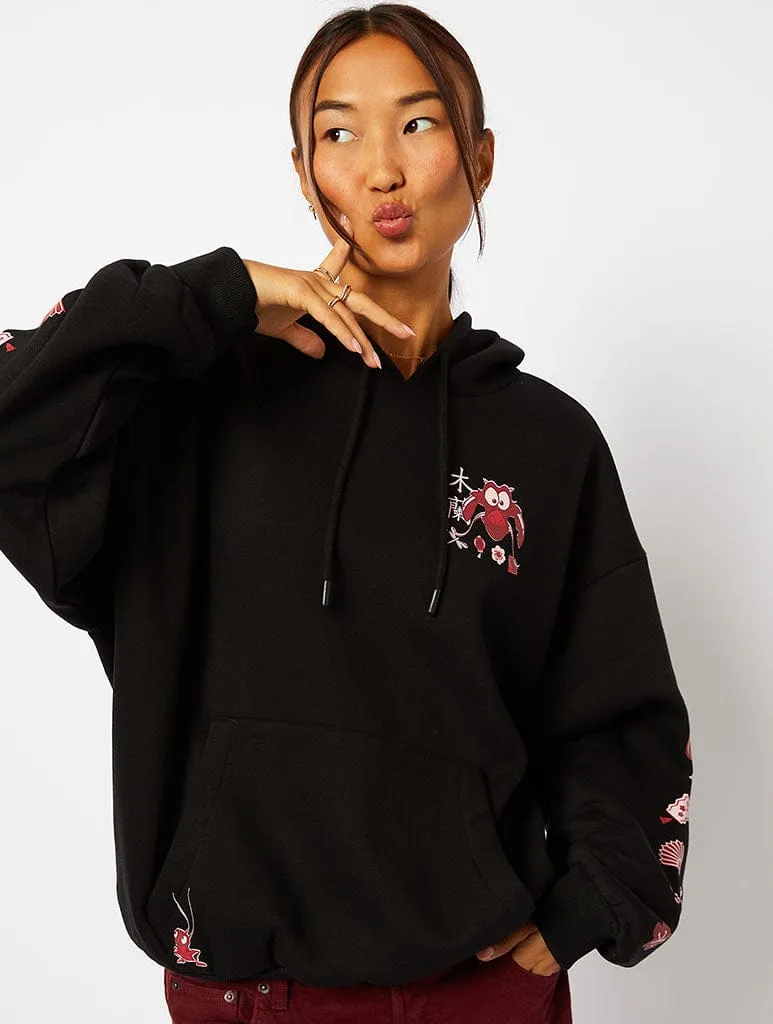 Disney Mulan Mushu Hoodie in Black sold by Skinnydip London product image thumbnail 2