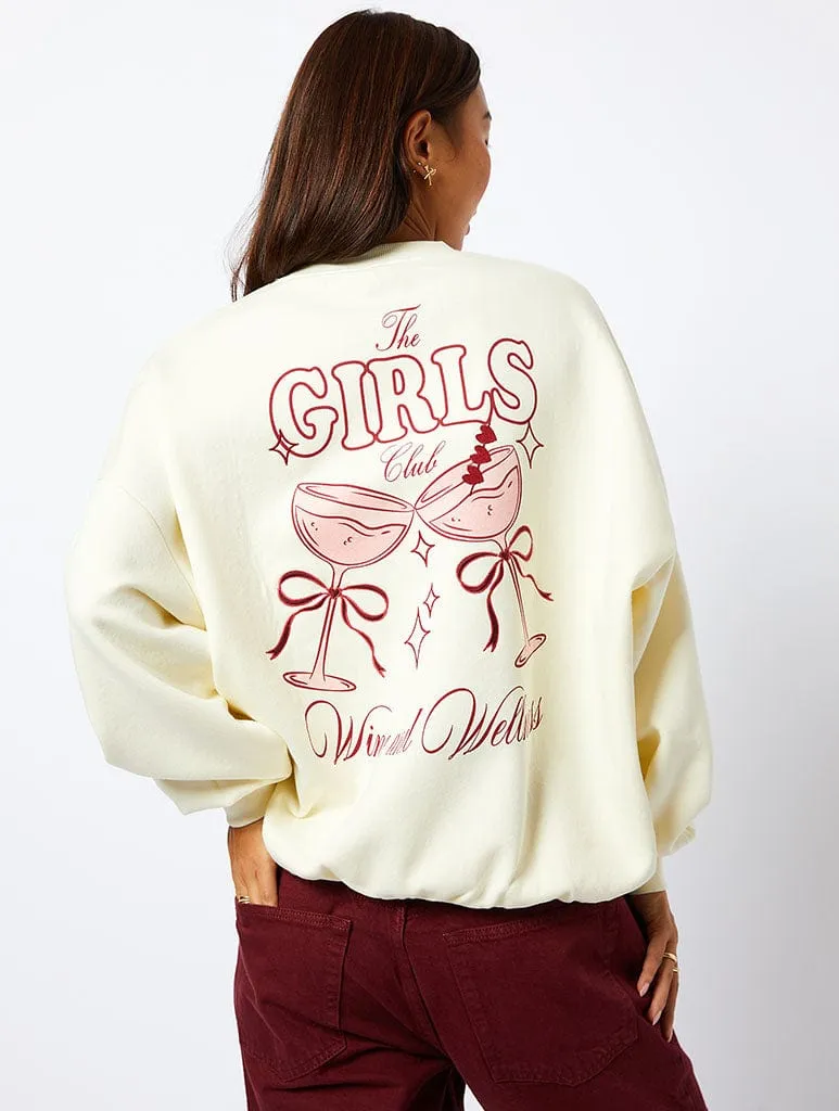 The Girls Club Sweatshirt in Cream sold by Skinnydip London product image thumbnail 4