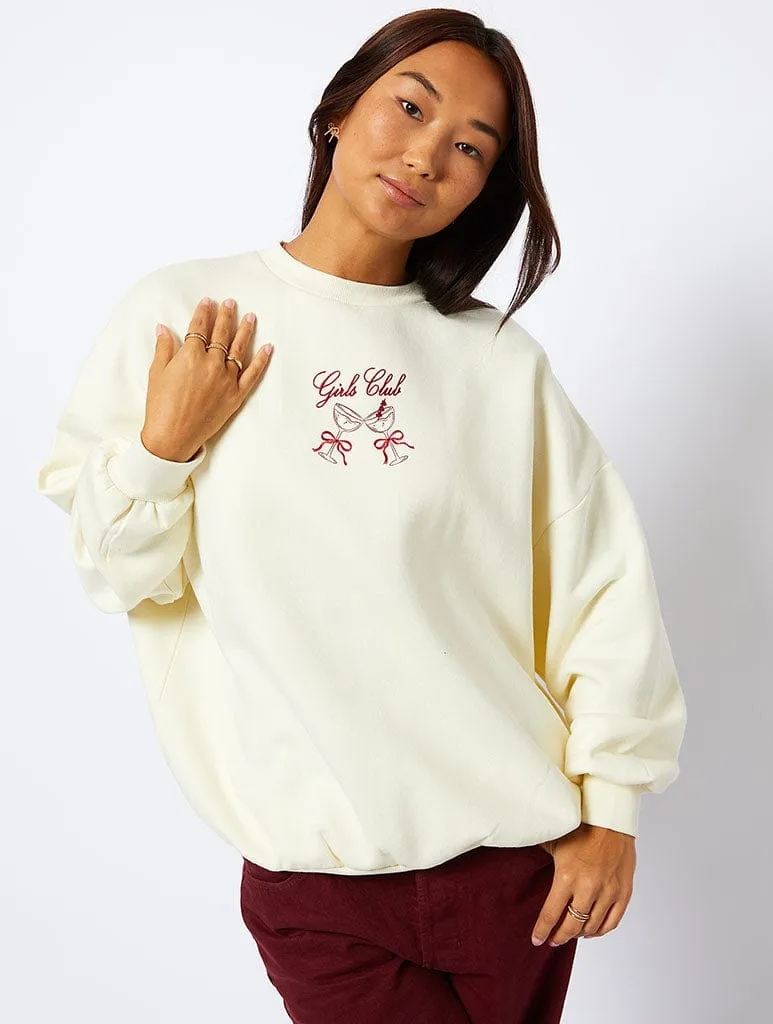 The Girls Club Sweatshirt in Cream sold by Skinnydip London product image thumbnail 3
