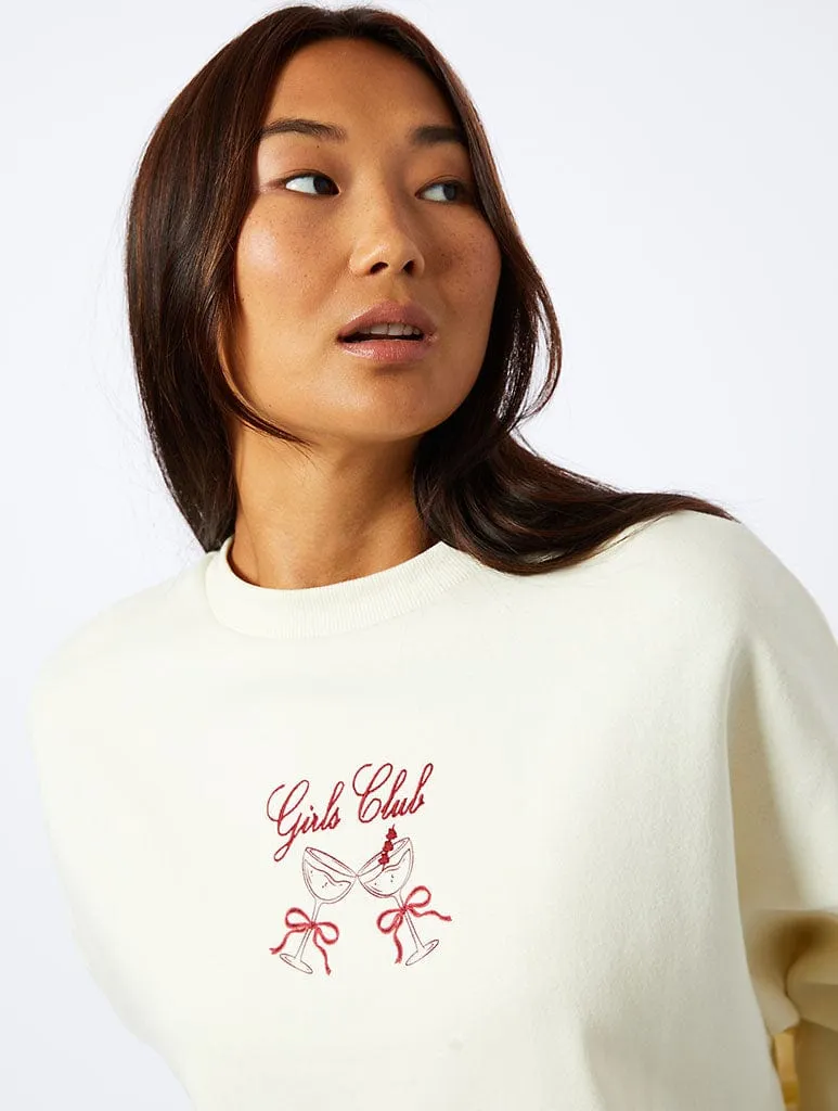 The Girls Club Sweatshirt in Cream sold by Skinnydip London product image thumbnail 2