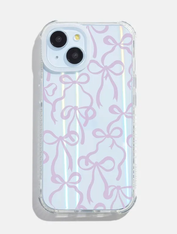 Lilac Bows Holo Shock iPhone Case sold by Skinnydip London