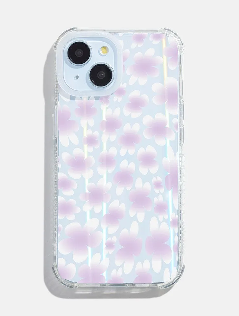 Lilac Blur Warped Flower Shock iPhone Case sold by Skinnydip London