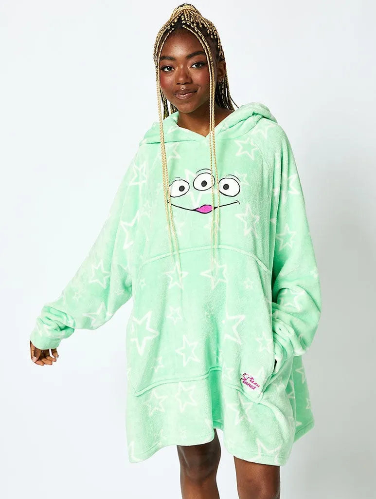 Disney Aliens Blanket Hoodie in Green sold by Skinnydip London