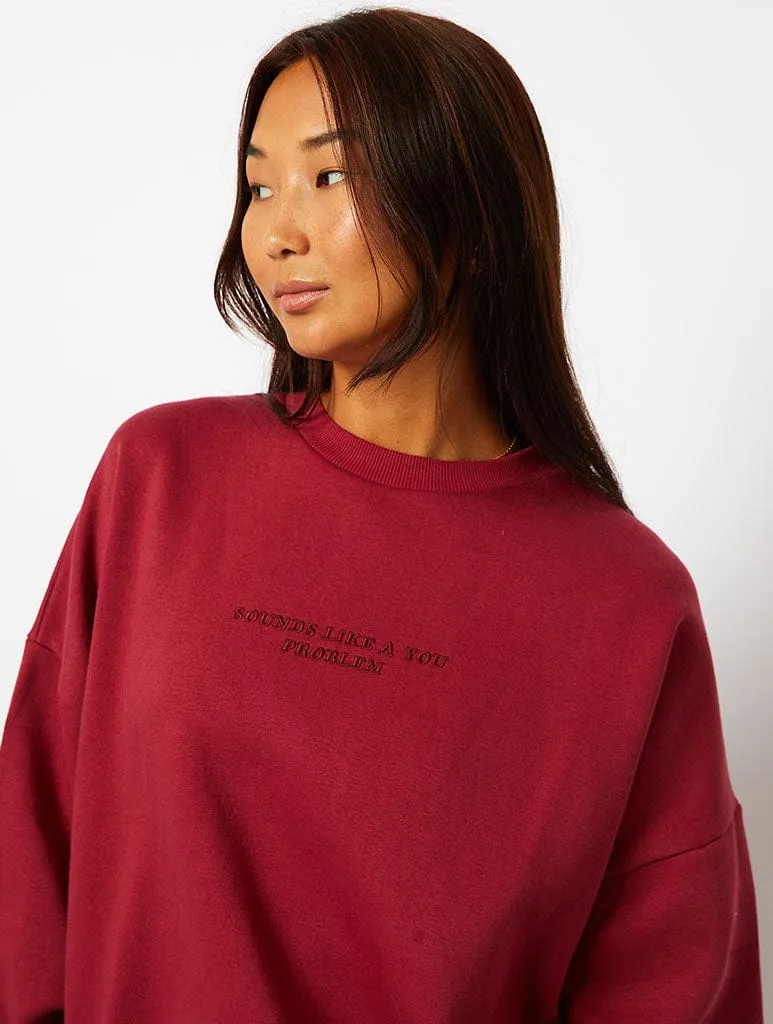 Sounds Like A You Problem Sweatshirt in Pink sold by Skinnydip London product image thumbnail 2