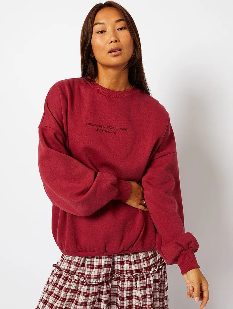 Sounds Like A You Problem Sweatshirt in Pink sold by Skinnydip London product image thumbnail 3
