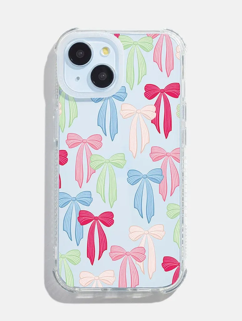 Striped Bows Shock iPhone Case sold by Skinnydip London
