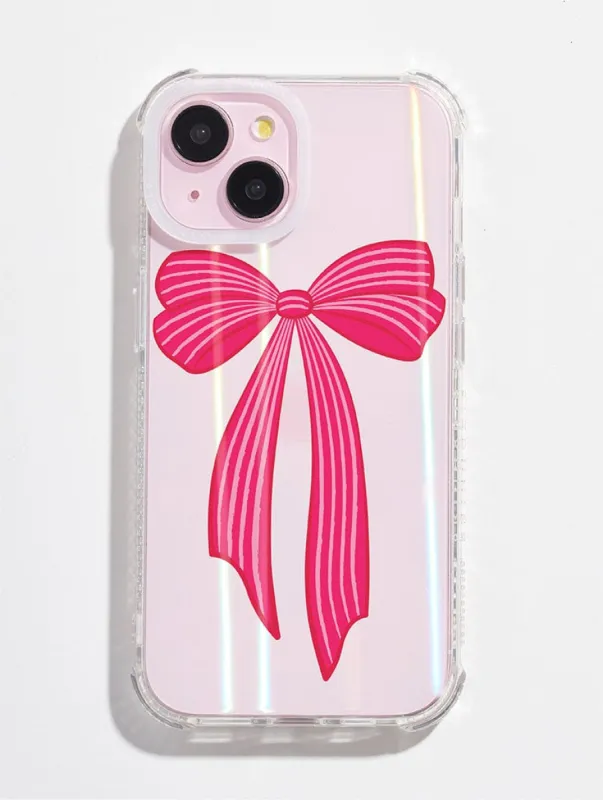 Striped Christmas Single Bow Shock iPhone Case sold by Skinnydip London