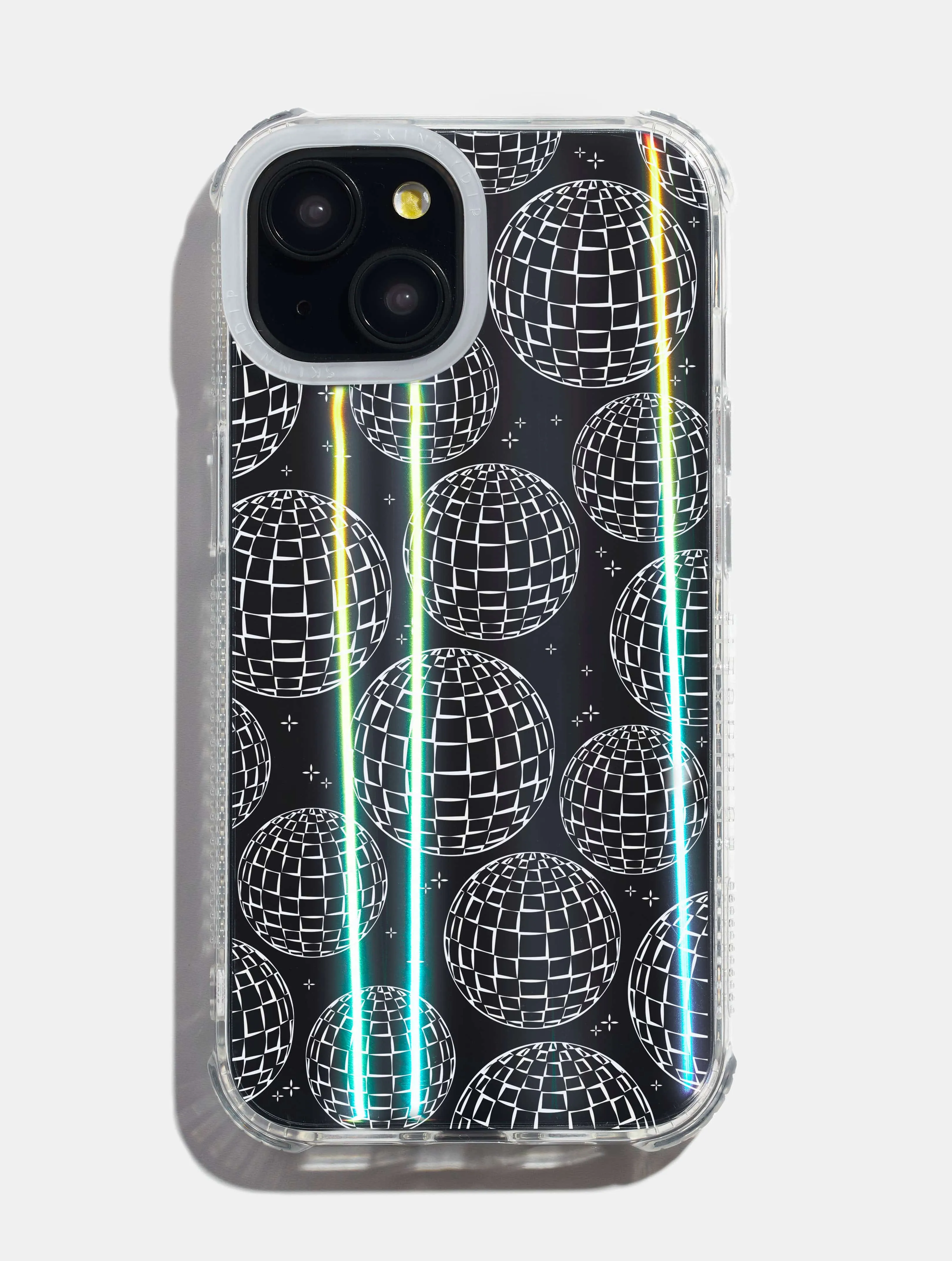 White Minimal Disco Ball Shock iPhone Case sold by Skinnydip London