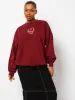 Feed Me Cake Sweatshirt in Burgundy sold by Skinnydip London