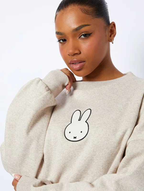 Miffy x Skinnydip Oatmeal Sweatshirt sold by Skinnydip London