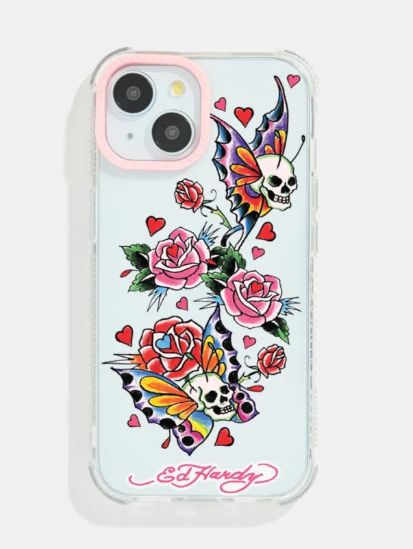 Ed Hardy x Skinnydip Skull & Roses Shock iPhone Case sold by Skinnydip London