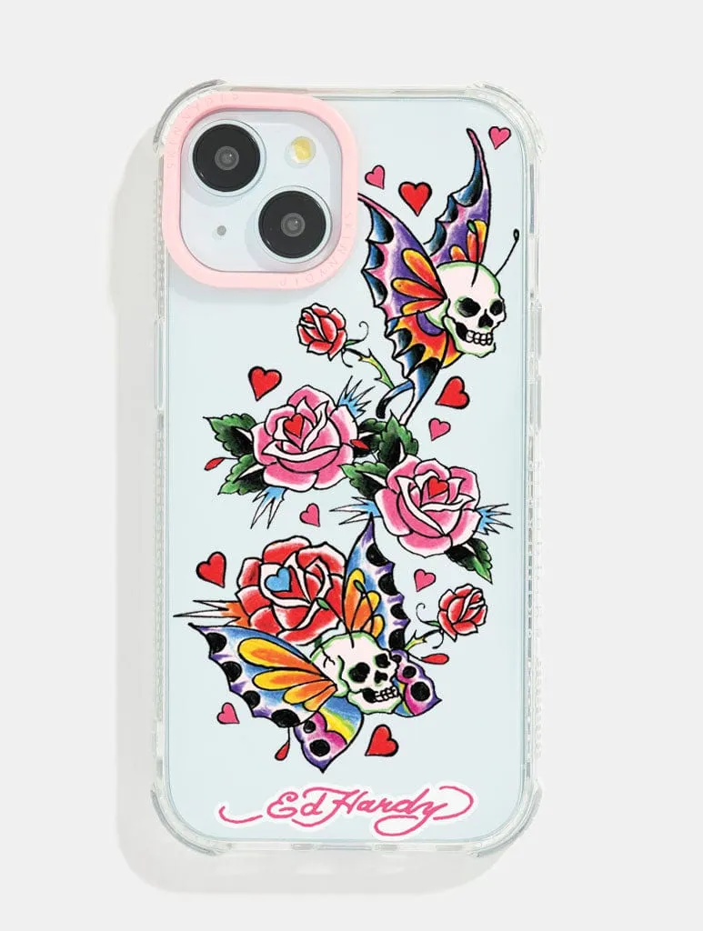 Ed Hardy x Skinnydip Skull & Roses Shock iPhone Case sold by Skinnydip London