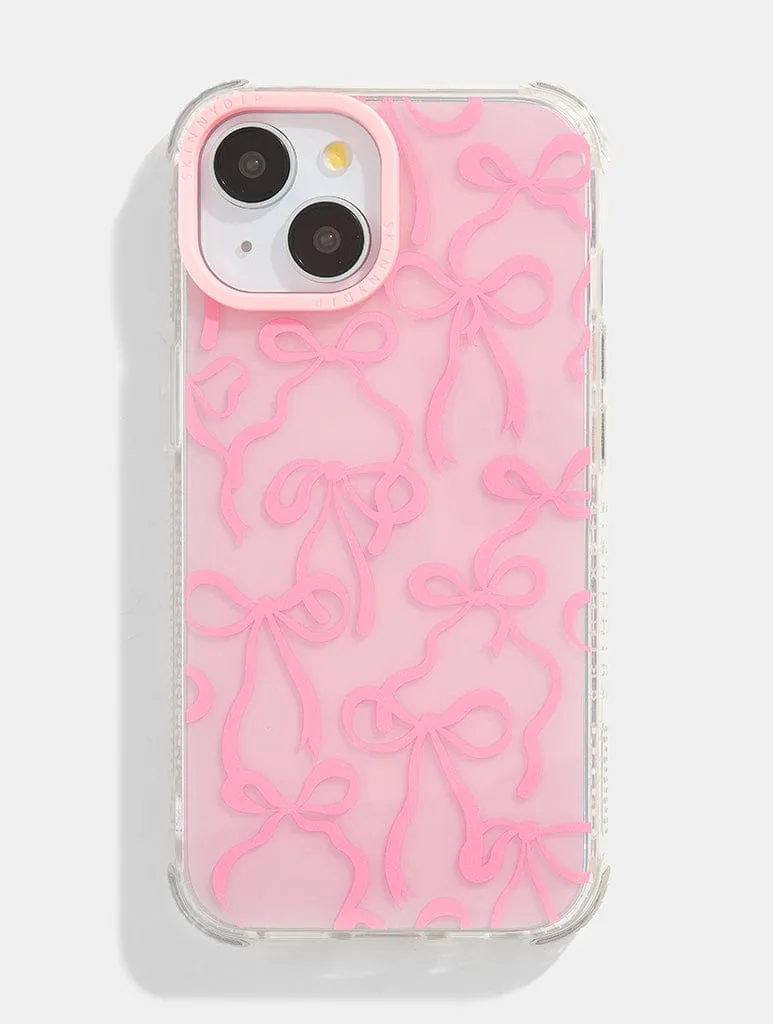 Pink Tinted Bow Shock iPhone Case sold by Skinnydip London